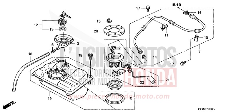 FUEL TANK for NHX 110 COSMIC SILVER METALLIC (NHA19) from 2010